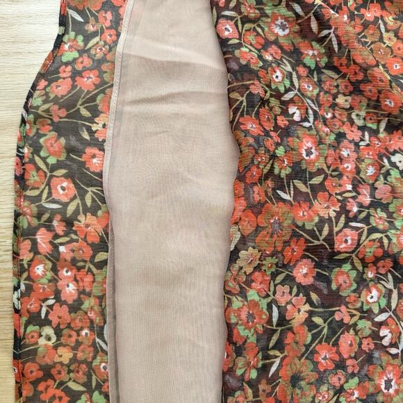 SUNDANCE Womens Dress 4 Floral Smocked Orange Brown Short Sleeve A-Line - Picture 9 of 9